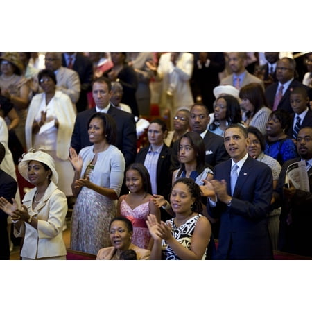 The Obama Family Attend An Easter Church Service At Shiloh Baptist Church In Washington DC April 24 2011