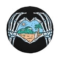 thumbnail image 2 of DouZhe Waterproof Spare Tire Cover, Skull Hand Love Beach Prints Adjustable Wheel Covers Fit for Jeep Trailer RV SUV Car, 15 inch, 2 of 7
