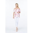 thumbnail image 2 of Women's Hawaiian Off-Shoulder Ruffle Muumuu Top in Pink Hibiscus Vine S, 2 of 5