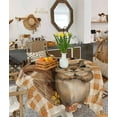 thumbnail image 4 of Orange Plaid Squirrel Square/Round Tablecloths 60x60,Thanksgiving Buffalo Checkered Leaves Table Cloth Table Cover Indoor/Outdoor Tabletop Decor for Wedding Holiday Party Dinner Baby Shower, 4 of 7