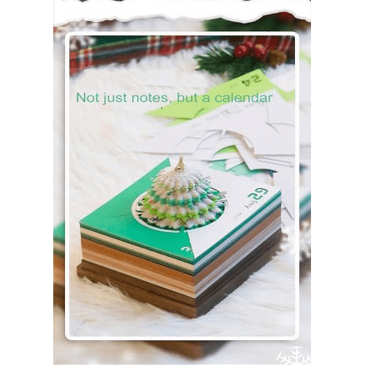 3D Paper Sculpture Art Notepad, Christmas 3D Calendar Note Paper Note Art Pad, Tear-Off Calendar Sculpture