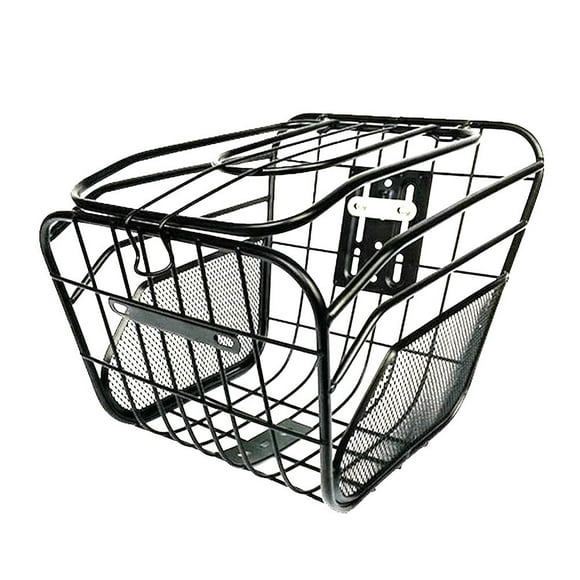 GOOHOCHY Cesta eléctrica abatible frontal para bicicleta, cesta de almacenamiento colgante con funda para ciclismo (negra)
