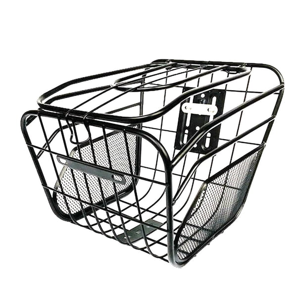 GOOHOCHY Cesta eléctrica abatible frontal para bicicleta, cesta de almacenamiento colgante con funda para ciclismo (negra)