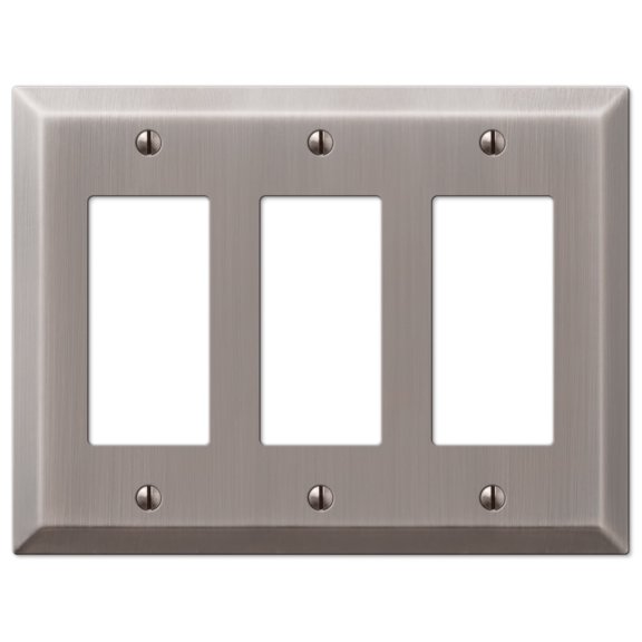 Amerelle 163RRRAN Century Wallplate, 3 Rocker, Steel, Antique Nickel, 1-Pack