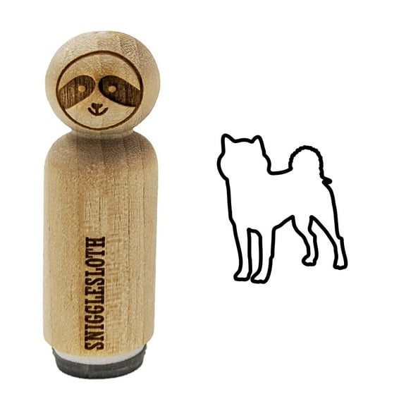 Shiba Inu Dog Outline Rubber Stamp for Scrapbooking Crafting Stamping - Mini 1/2 Inch