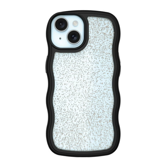 onn Wavy Grip Phone Case for iPhone 16e / iPhone 15 / iPhone 14 / iPhone 13 - Black/Gold Glitter