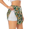 thumbnail image 1 of Balery Pineapples Palm Leaves Pantalones cortos deportivos para mujer con forro y dos bolsillos, elásticos, para entrenamiento, gimnasio, yoga-Medium, 1 of 7