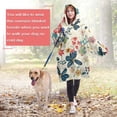 thumbnail image 4 of Wearable Oversized Blanket,Pioneer Flower Floral Print Pattern Wearable Blanket Hoodie for Adults,Cozy Hooded Blankets with Super Pockets,Super Warm Fuzzy Pullover for Women & Men, 4 of 6
