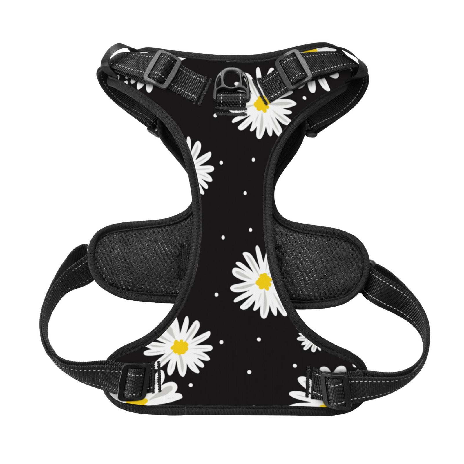 Kdxio Daisies Flowers Print No Pull Dog Harness Adjustable Reflective Oxford Easy Control Medium Large Dog Harness for Training and Everyday-Medium