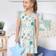 thumbnail image 4 of Fotbe Gold Stars Blue Dots Pattern Vestido de Dormir para Niñas de 3 a 10 Años, Mangas Cortas, Estilo Princesa, Pijama Camisón con Mangas Voladas-XX-Large, 4 of 6