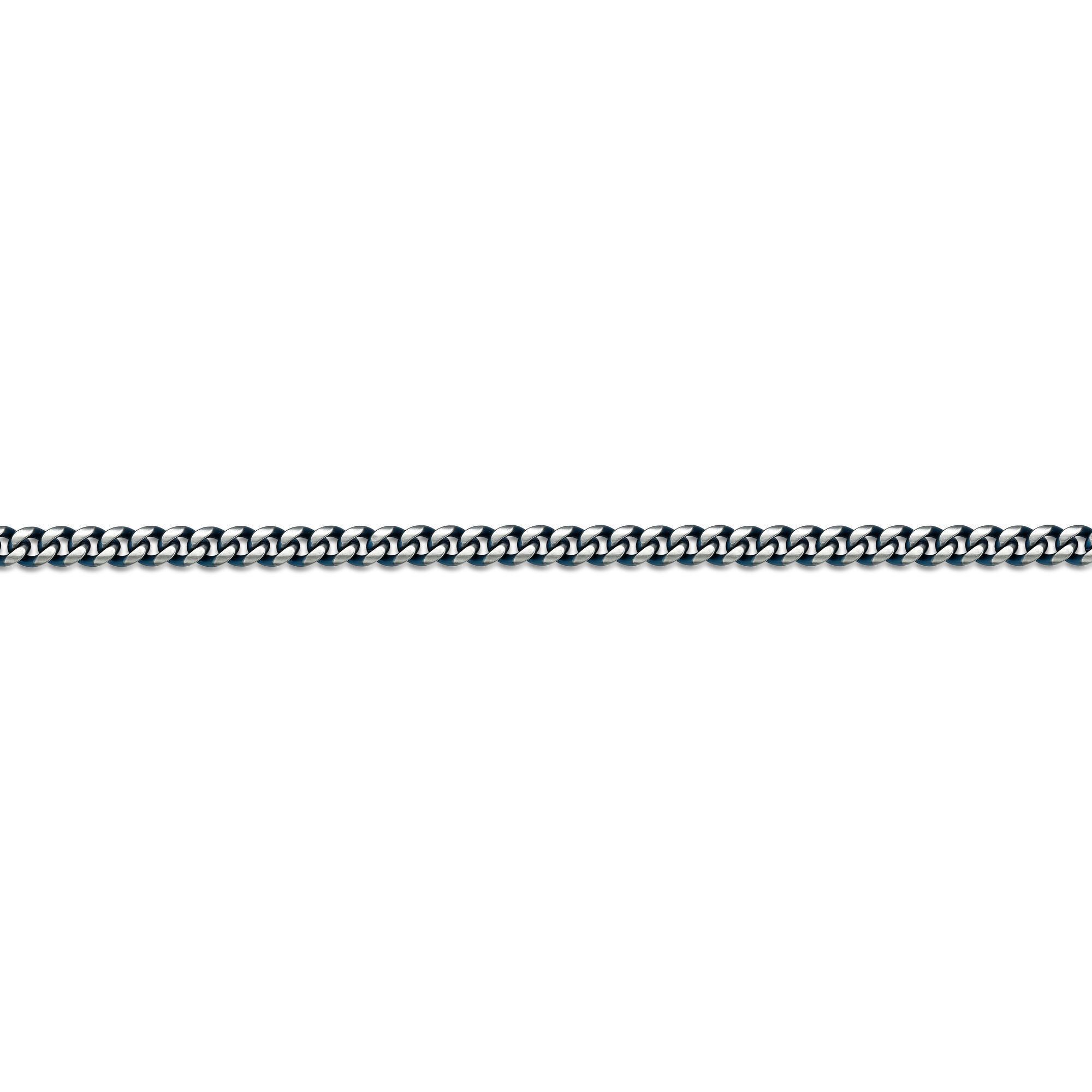 Metro Jewelry Men's Stainless Steel Thick Two Tone Curb Chain Bracelet with Blue Ion Plating and Lobster Clasp - 8.5 Inches Long
