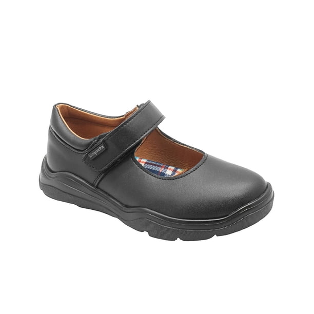 Zapato Escolar Para Niña Coqueta Piel Ajuste Contactel Cómodos negro 15
