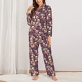 thumbnail image 2 of Balery Skull rock music record Conjunto de Pijama con Estampado para Mujer, Conjunto de Dos Piezas con Manga Larga, Ropa de Dormir Suave con Bolsillos, Pijamas Cómodos-Medium, 2 of 7