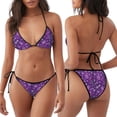thumbnail image 3 of Disketp Purple Snowflakes para Bañador de Dos Piezas para Mujer, Bikini Sexy Halter String, Conjunto de Bikini en Triángulo, 3 of 6