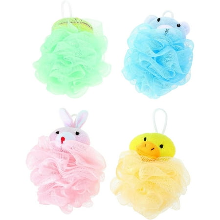 4pcs Bath Ball Bath Flower Bath Loofah Tool Aenima Men’s Body Wash Mesh Bath Sponge Shower Loofah Body Bathing Mesh Brush Cartoon Bath Balls Baby Bath Tools Newborn Bath Sponge Man