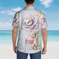 thumbnail image 3 of Lsque Vintage Rose pattern Hawaiian Shirt for Men, Unisex Summer Beach Casual Short Sleeve Button Down Shirts-Large, 3 of 9
