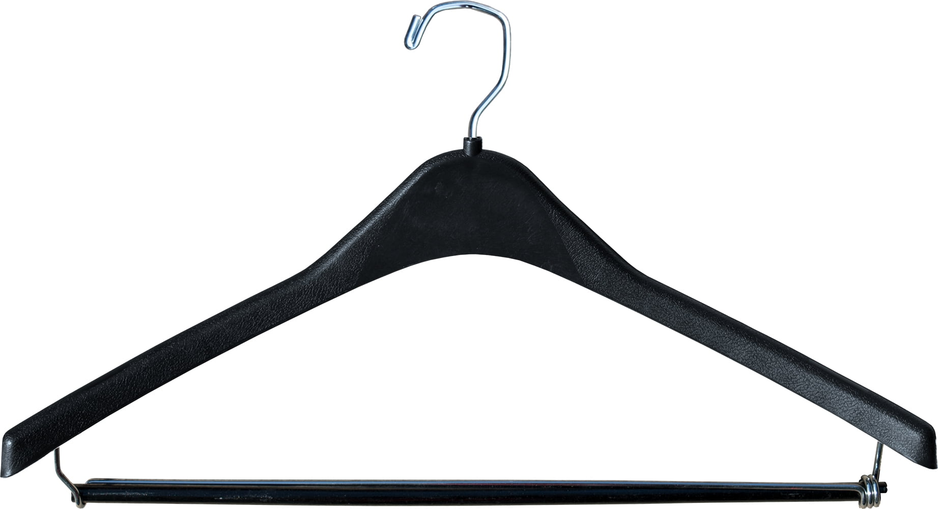 10 x Pack Black Plastic Coat Hangers Clothes Garment Hanging Hanger Trouser Bar 