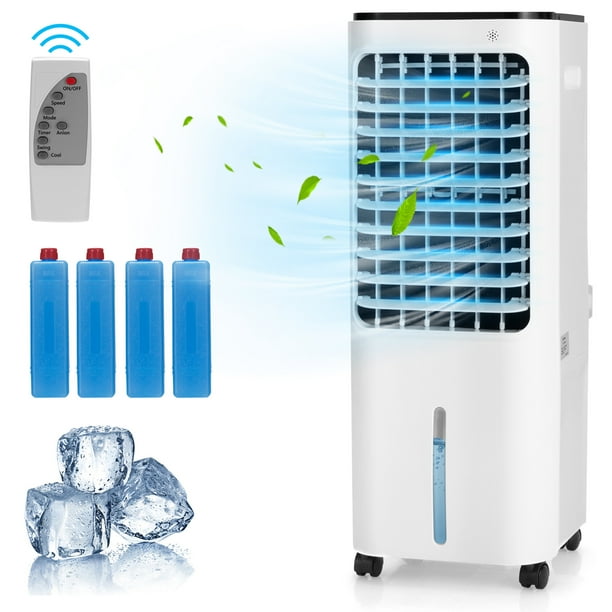 Gymax Evaporative Cooler Portable Air Cooler w 4 Ice Boxes Remote Control