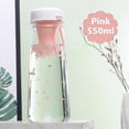 thumbnail image 1 of (Water Bottle 01)550Ml creative cute cat claws with tea filter plastic cup kawaii cherry blossoms, 1 of 4
