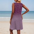 thumbnail image 5 of WTOBBY Women's Retro Floral Print Sleeveless V-Neck Casual Summer Dress with Splicing Design Beach Vacation Style for Pool Parties and Resort Events,PurpleL, 5 of 5