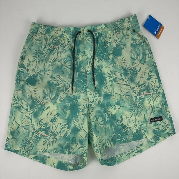 Columbia Men's Summertide Stretch Printed Shorts Ice Green Sketchy Paradise-2XL