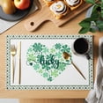 thumbnail image 2 of St Patrick's Day Placemats Set of 6 Watercolor Lucky Shamrocks Heart Place Mats Indoor Wipeable Table Mats Washable Cloth Dining Table Placemats for Kitchen Holiday Party Home Decor 13x19 Inch, 2 of 9