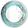 thumbnail image 2 of Designart 'Precious Blue Fabulous Pattern' Modern Round Wall Mirror - Wave, 2 of 3