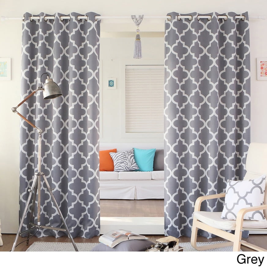 Aurora Home Moroccan Tile Room Darkening Grommet Top 84 Inch