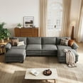 thumbnail image 6 of LINSY HOME 157" Oversized Modular Sectional Sofa with 2 Movable Ottomans, 4-Seat U Shaped Cloud Couch for Living Room, Grey, 6 of 8