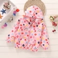 thumbnail image 2 of Ingzy Kids Girls Cartoon Zip Hooded Jacket Spring Fall Light Windbreaker Toddler Outwear, 2 of 3