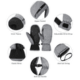 thumbnail image 5 of Zando Women Men Snowboard Mittens Mens Gloves Winter Waterproof Snow Gloves Touch Screen Gloves in Winter Women Grey M, 5 of 6