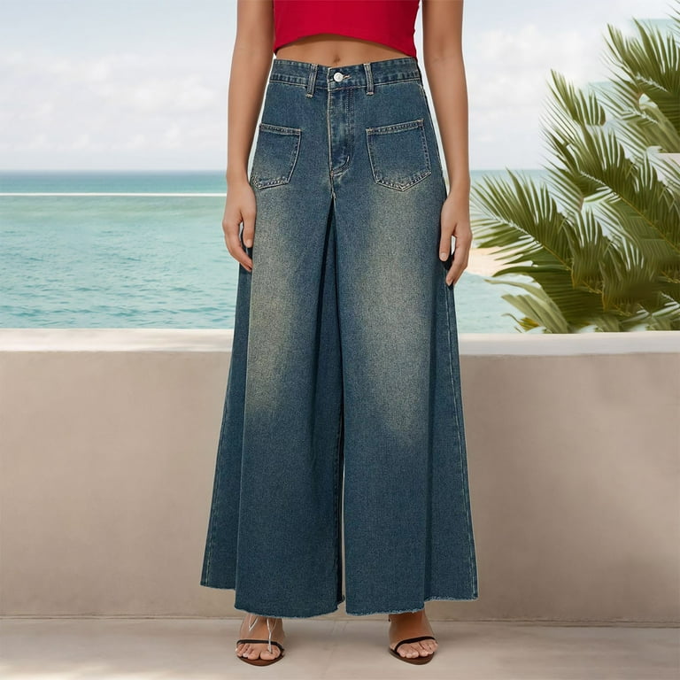 Retro high waisted wide leg linen pants summer 4368 Retro high waisted wide leg linen pants summer 4368