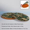 thumbnail image 4 of Turtle Set of 6 Round Microfiber Leather Coasters, 11x11 cm/4.3x4.3 inch Drink Coasters for Table Home Decor, 4 of 6
