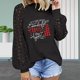thumbnail image 1 of Pntutb Mujer Impreso Camiseta Suelta Encaje Manga Larga Blusa Cuello Redondo Casual tops Pntutb Pntutb-1769, 1 of 5