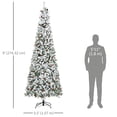 thumbnail image 3 of HOMCOM 9 Ft Snow Flocked Pencil Artificial Christmas Tree, Auto Open, 3 of 10