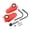 Red, variant on Snmubt White Motorcycle Handguard with LED Light, Anti-fall Hand Guards Windbreaks Hand Lights for Motorbike, Carbon Fiber Pattern, for Night Riding, Motorcycle Modification, Christmas Gift