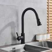 Zovajonia Matte Black Sensor Touch Kitchen Faucet Sink Pull Down Sprayer Swivel Mixer Tap