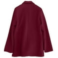 thumbnail image 4 of ZACPNCV Women's Winter Casual Jackets Long Sleeve Solid Color Slim Double Breasted Suit Small Jacket Burgundy, 4 of 5