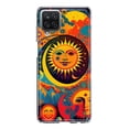 thumbnail image 1 of MUNDAZE Samsung Galaxy A22 5G Shockproof Clear Hybrid Protective Phone Case Neon Psychedelic Indie Hippie Sun Moon Cover, 1 of 5