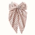 thumbnail image 1 of Pince à Cheveux en Satin Vintage Bowknot, Ruban Rose Rayé, 1 of 8