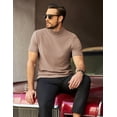 thumbnail image 4 of COOFANDY Mens Mock Turtleneck Sweater Short Sleeve Ribbed Knit Turtleneck Slim Fit Casual Sweater Soft, 4 of 5