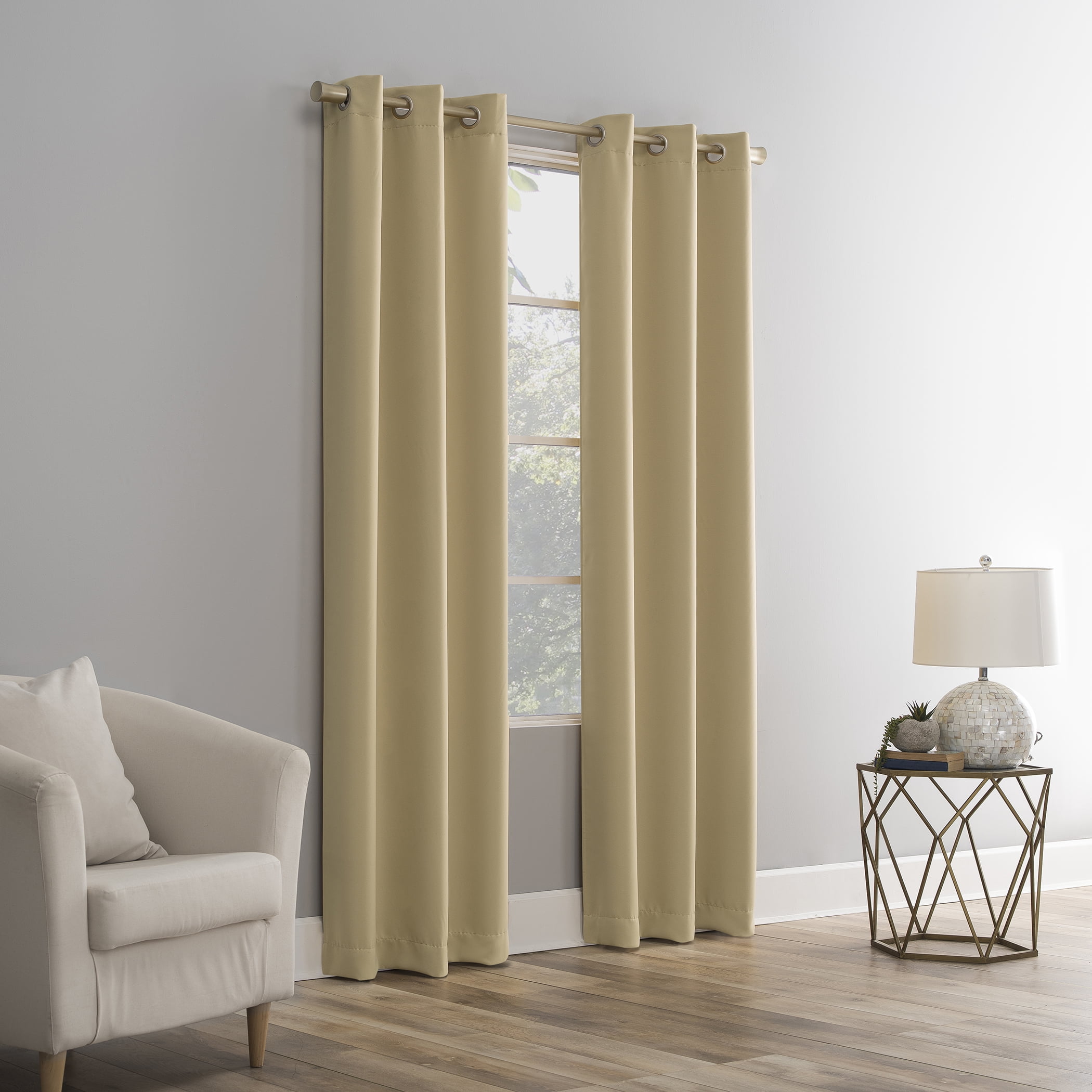 Mainstays Blackout Energy Efficient Grommet Single Curtain Panel, 40 in x 63 in, Yellow