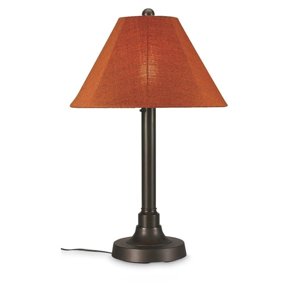 Patio Living Concepts San Juan 34 in. Table Lamp 30117 with 2 in. bronze body and chili linen Sunbrella shade fabric