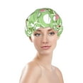 thumbnail image 3 of Easygdp Cute Frog2 Shower Caps for Women, Double Waterproof Layers Shower Cap, Quick Drying Bath Hair Cap Reusable, 3 of 9