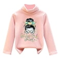 thumbnail image 1 of Girls Graphic Fall Tees High Collar Velvet Warmth Soft Unisex I Going Out Fall Tops for 7-8 Years, 1 of 3