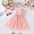 thumbnail image 2 of Felwors Enfants Filles Été Sans Manches Robe en Maille Paillettes avec Ceinture Robe Décontractée pour les Filles, 2 of 3