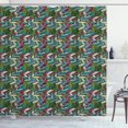 thumbnail image 1 of Ambesonne Abstract Shower Curtain, Exotic Feather Pattern, 69"Wx84"L, Teal Purple Cream, 1 of 2