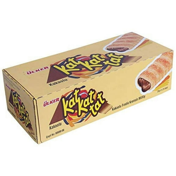 Ulker Kat Kat Tat Puff Pastry With Hazelnut Flavoured Cocoa Cream Filling 25 Gr (72 Pack )