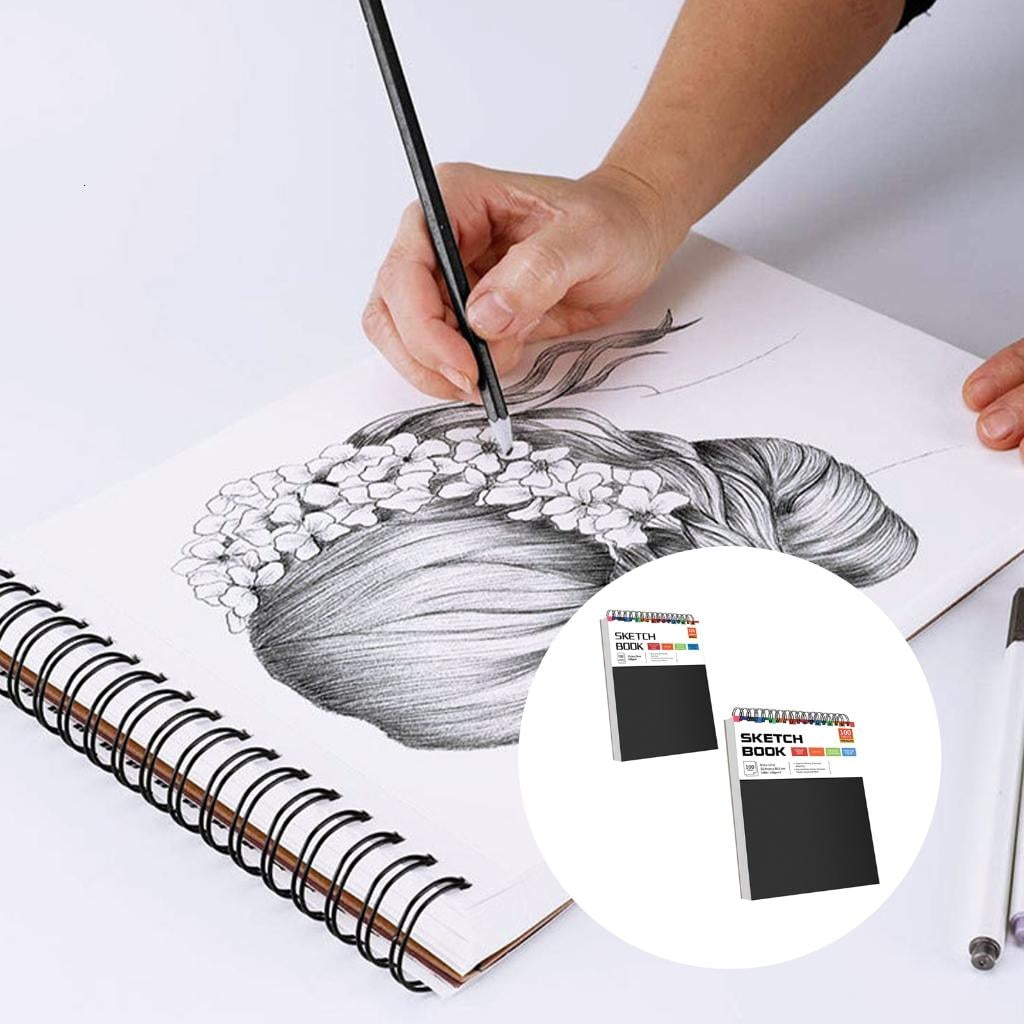 Giaone Portable Hardcover Sketchbook Coil Binding Drawing Pad Tearable For Artists