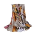 thumbnail image 4 of Bufanda de mujer Macarena Estampado floral Protección solar Moda Largo Acogedor 180 cm x 90 cm Taupe Gris, 4 of 7